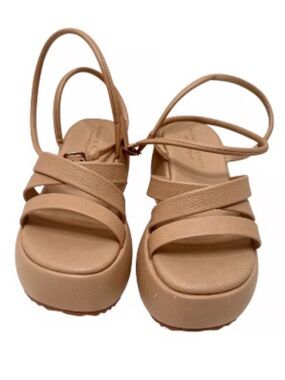 Altar’d State Women’s Nude Platform Ankle Wrap Sandals Size 6 Graduation Summer